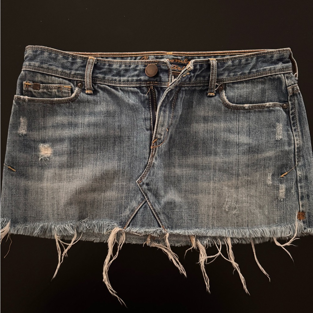 Abercrombie & Fitch Distressed Blue Mini Skirt